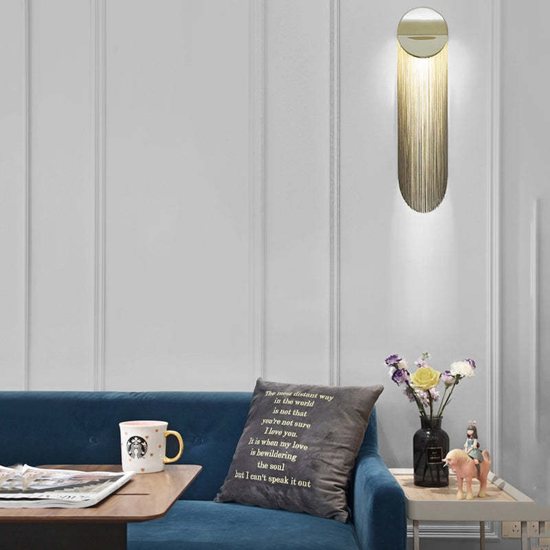 Modern Arcs Chain Tassel Wall Sconce