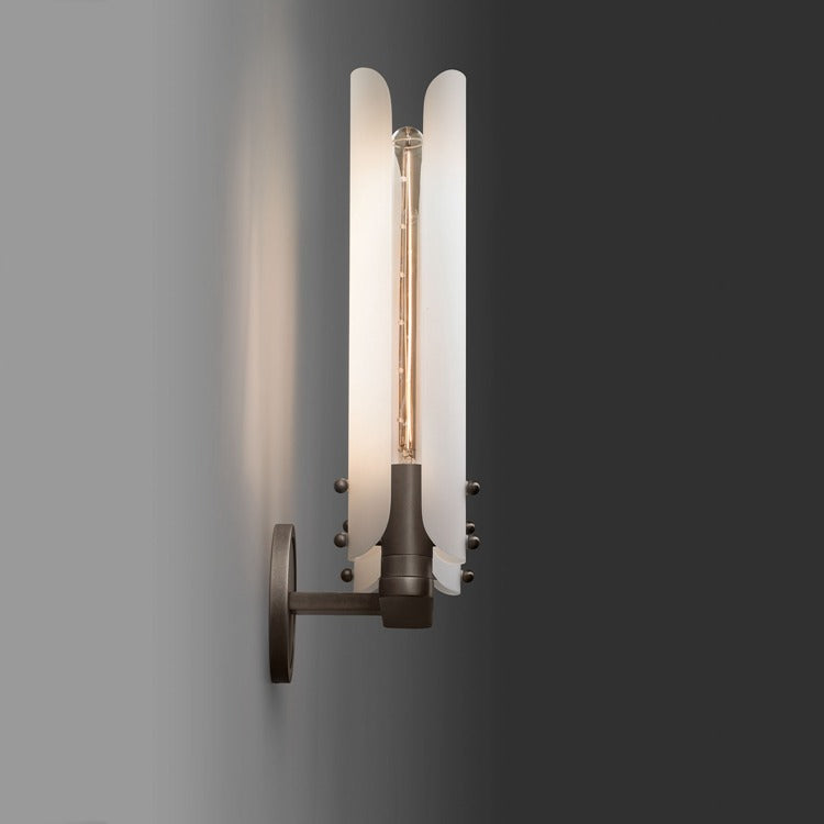 Ale White Shade 2-Head Wall Sconce 16"H