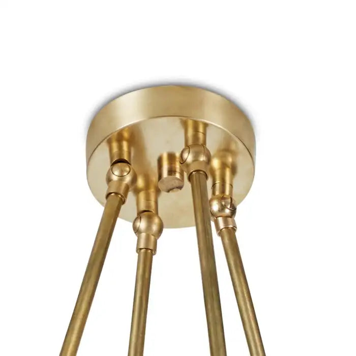 Large 'Moon' Alabaster and Brass Pendant Lamp by Denis de la Mesiere