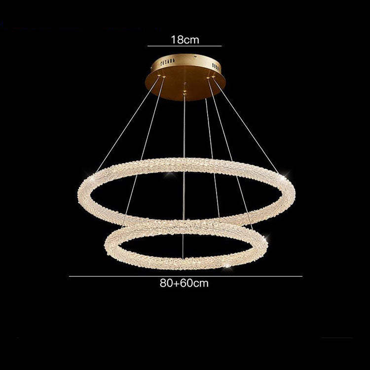 Halo Modern Clear Crystal Ring Chandelier