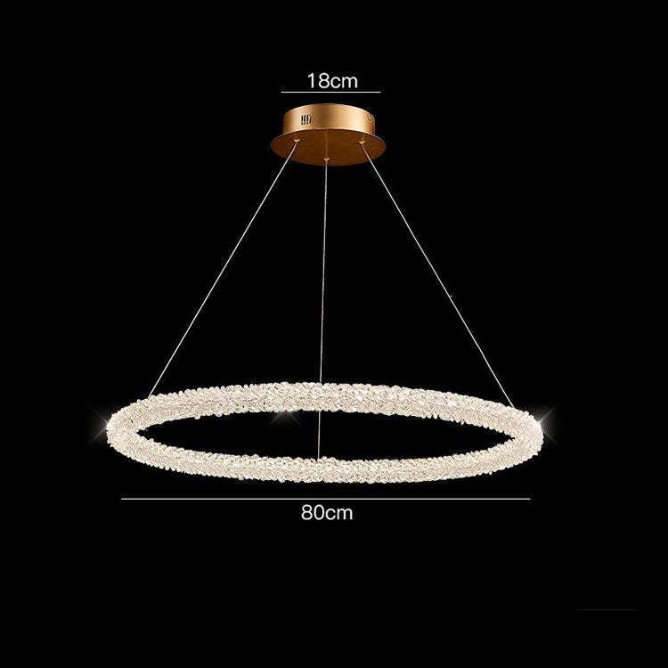 Halo Modern Clear Crystal Ring Chandelier