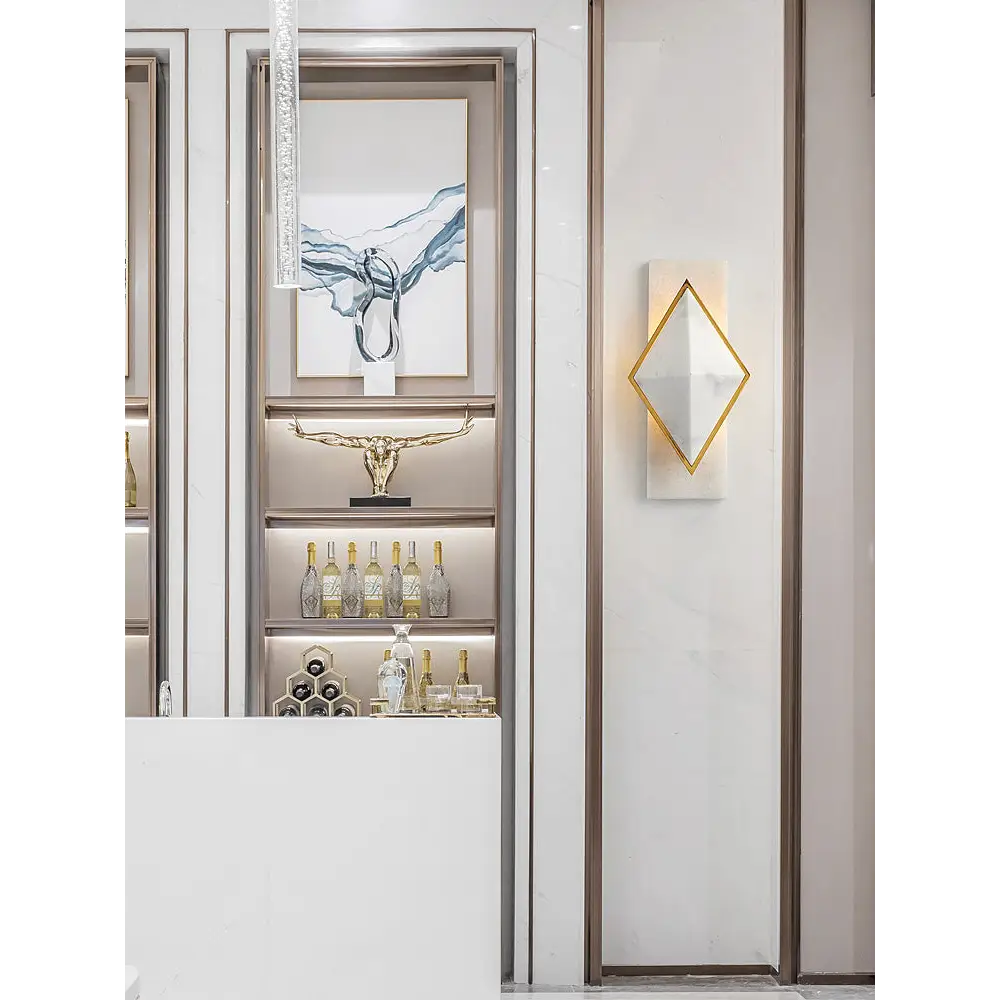 Geometric Alabaster Wall Sconce