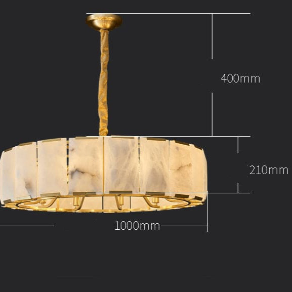 Round Alabaster Halo Chandelier