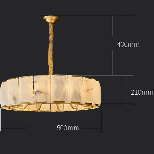 Round Alabaster Halo Chandelier