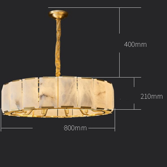 Round Alabaster Halo Chandelier