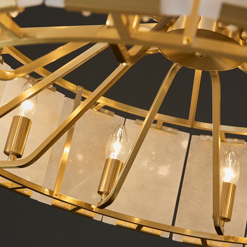 Round Alabaster Halo Chandelier
