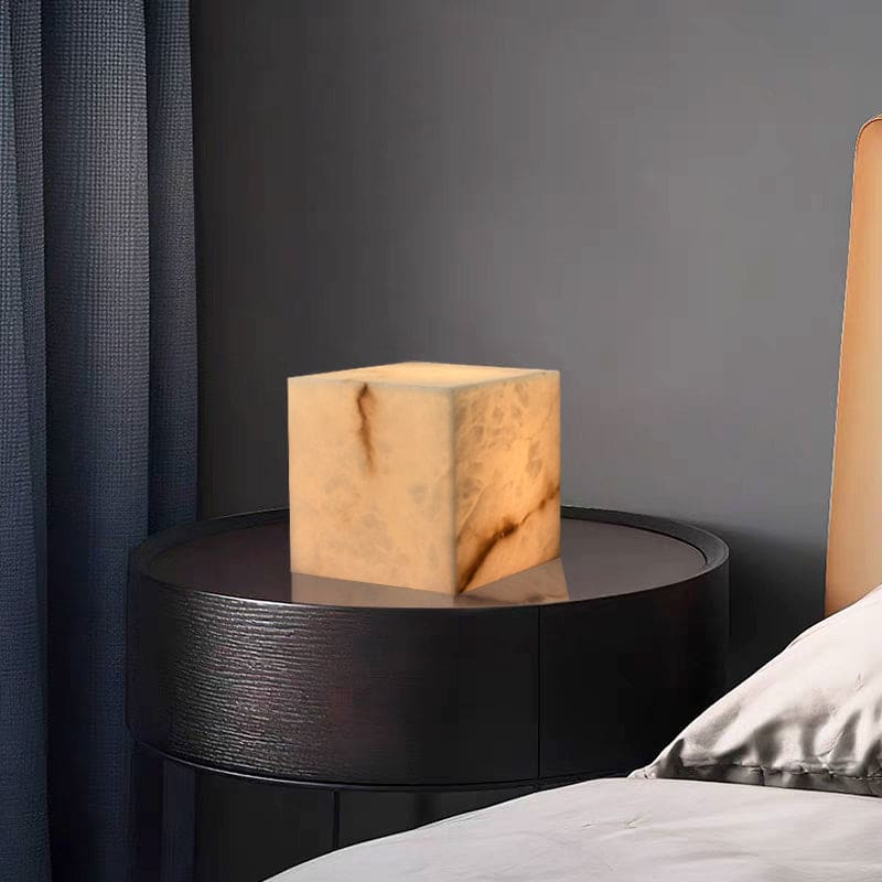 Cube Alabaster Table Lamp