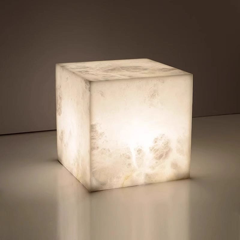 Cube Alabaster Table Lamp