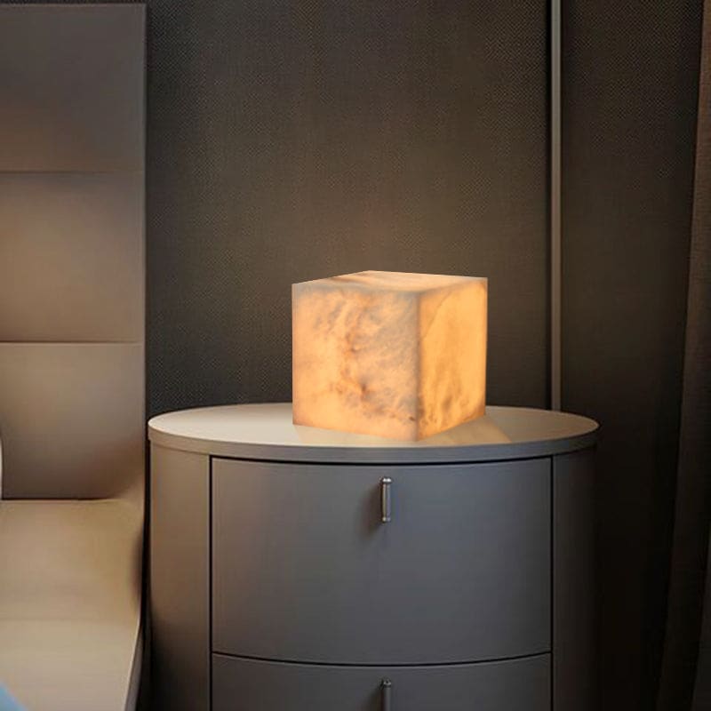 Cube Alabaster Table Lamp