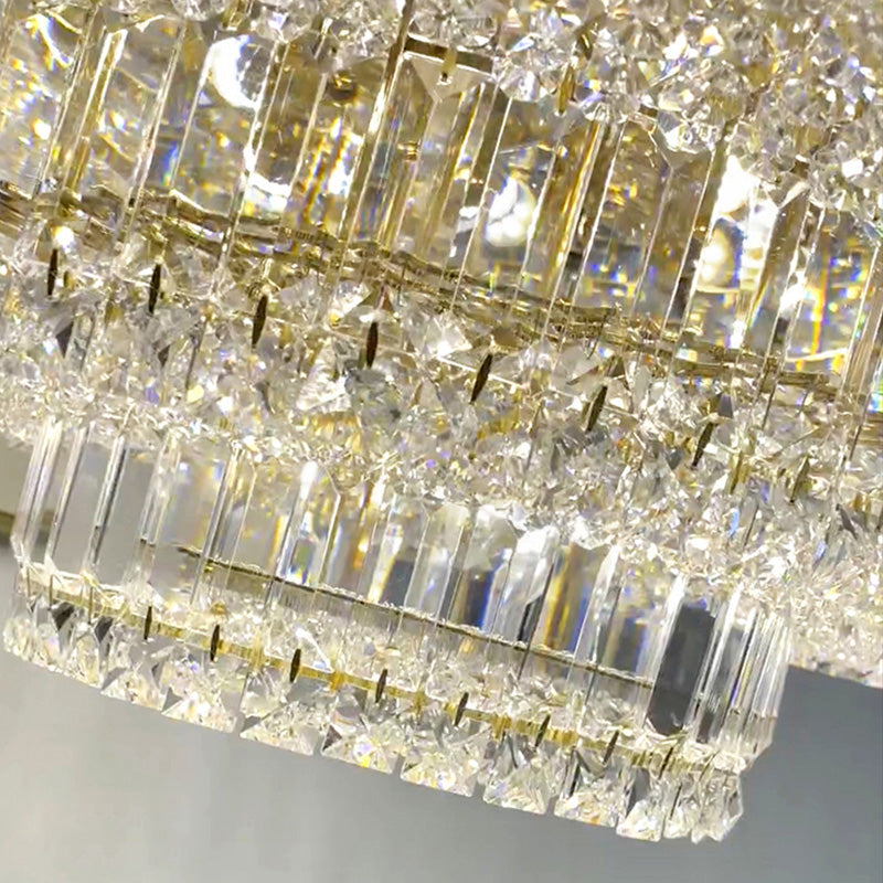 Luxury Cake Shape Living Room Crystal Chandelier