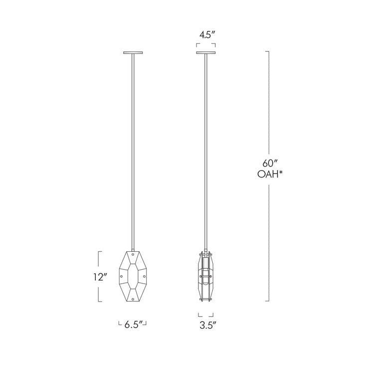 Caro Multi-faceted Crystal Pendant Light