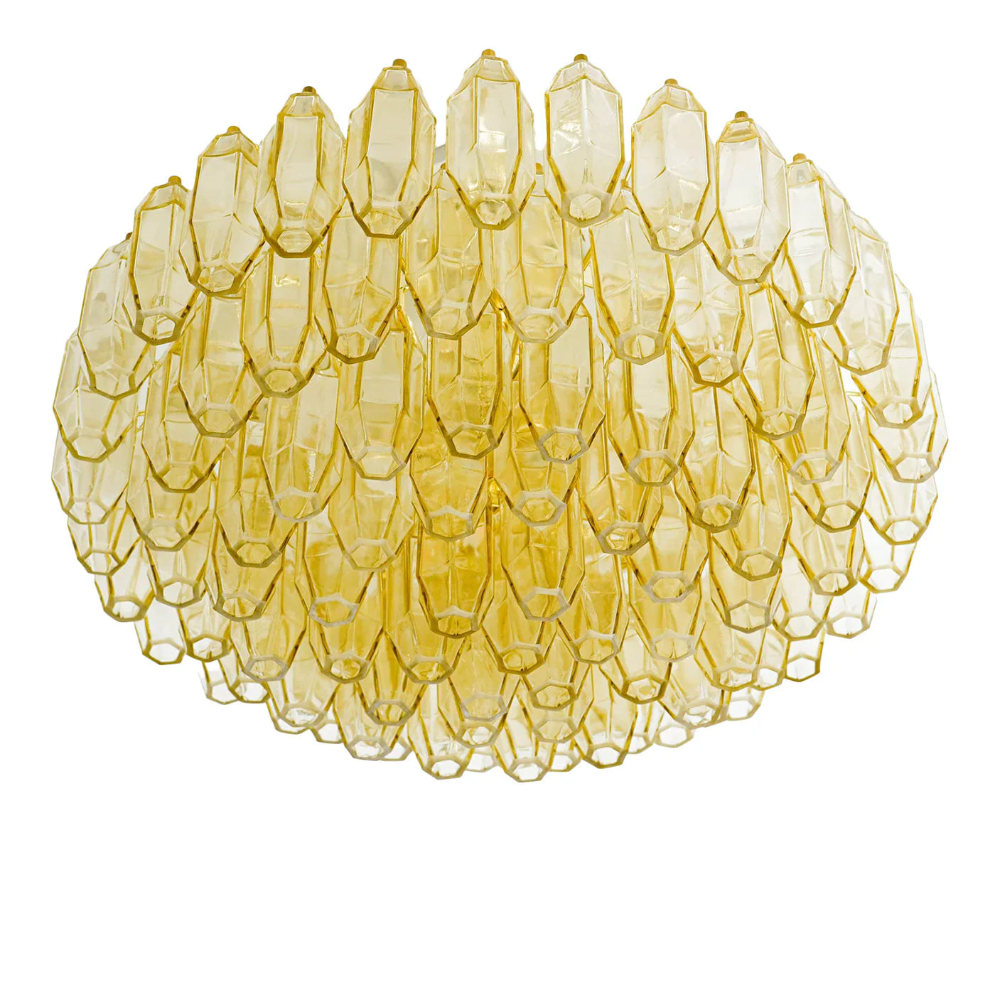 Prismatico 91 Elements Amber Compact Glass Chandelier 25"