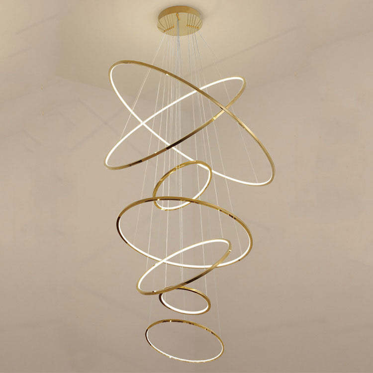Modern Gold Multi Rings Chandelier
