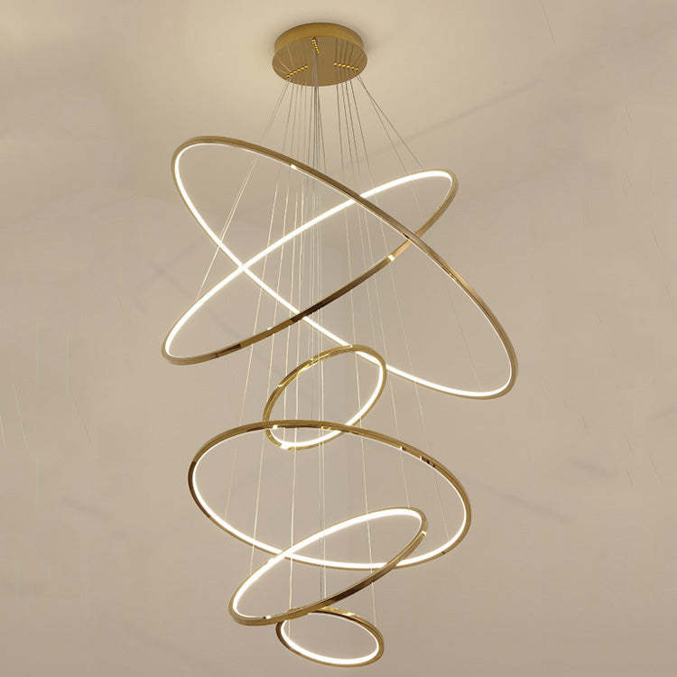Modern Gold Multi Rings Chandelier