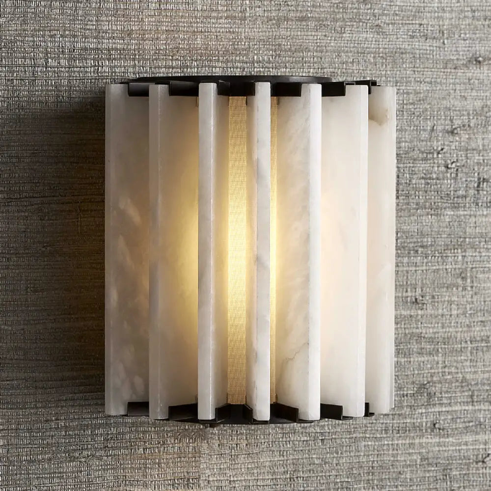 Ribbed Alabaster Panel Sconce