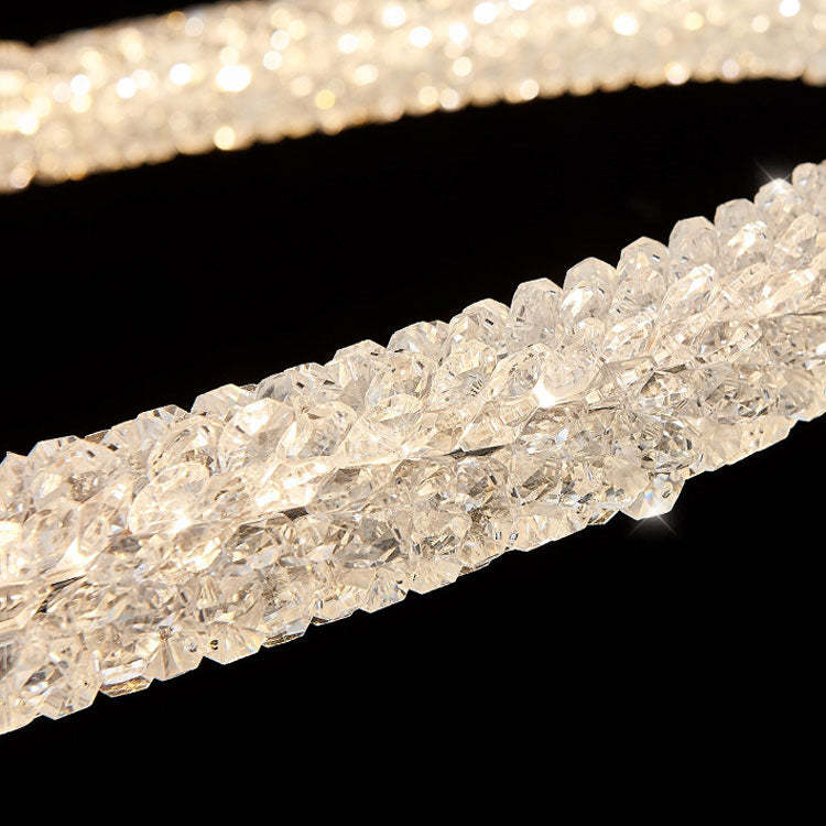 Halo Modern Clear Crystal Ring Chandelier
