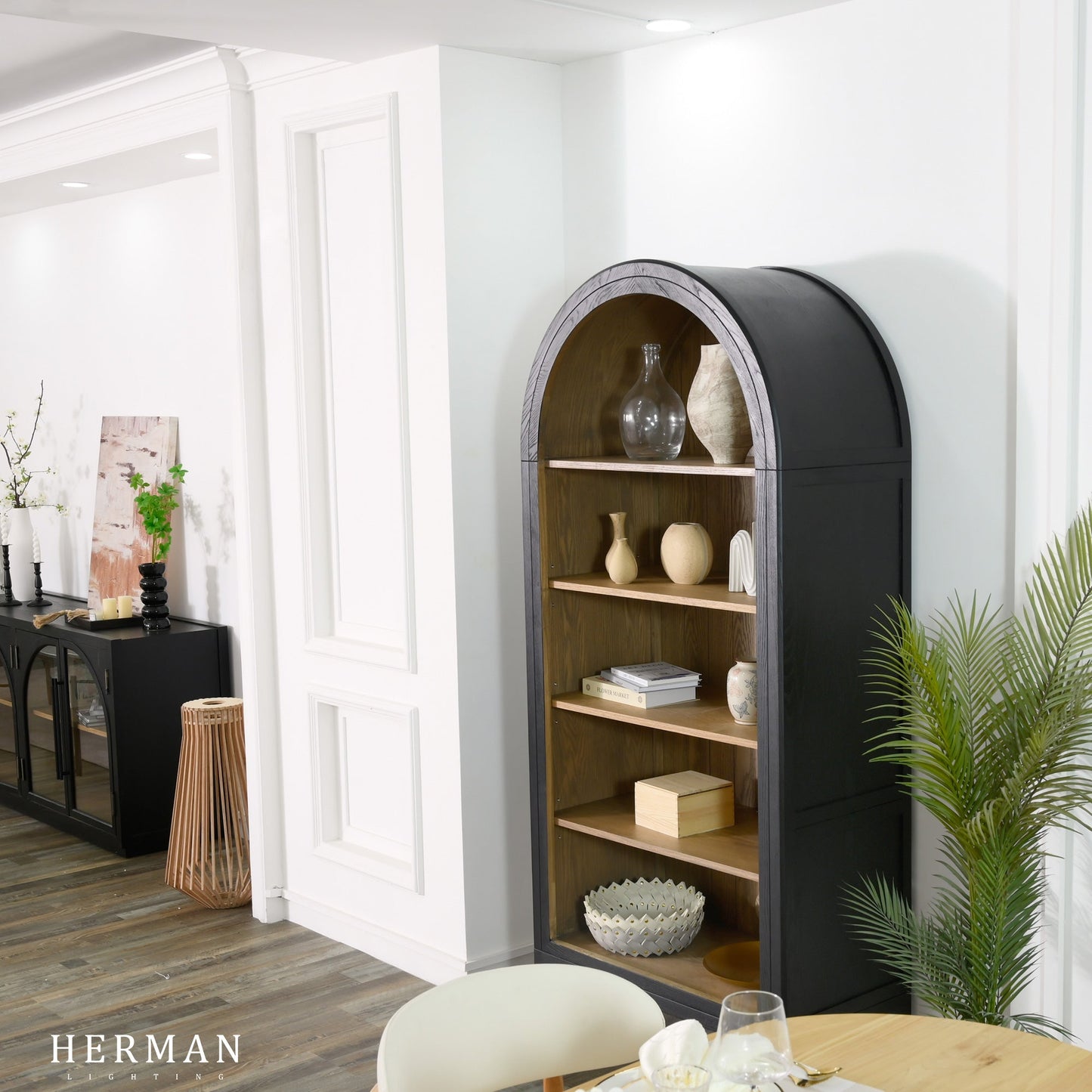 Hattie Open Bookcase in Oak 36"W 46"W