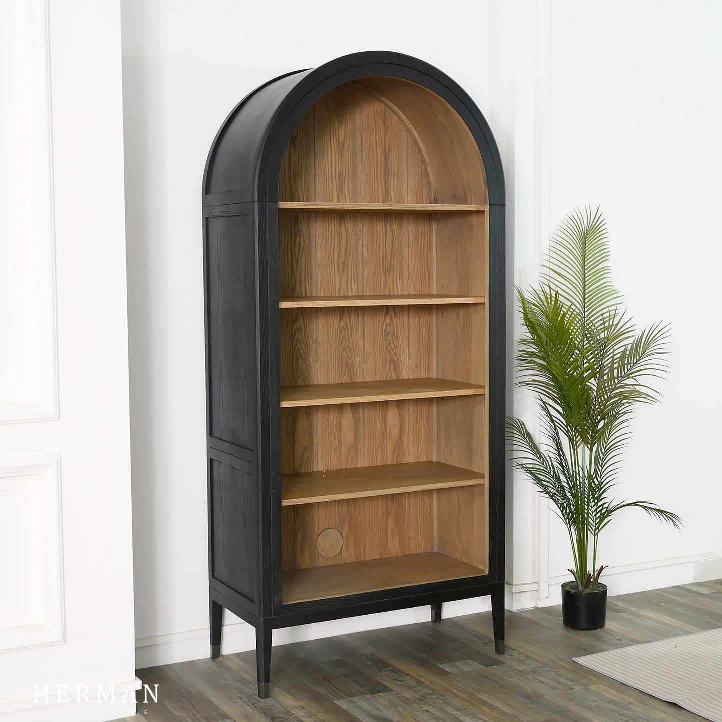 Hattie Open Bookcase in Oak 36"W 46"W