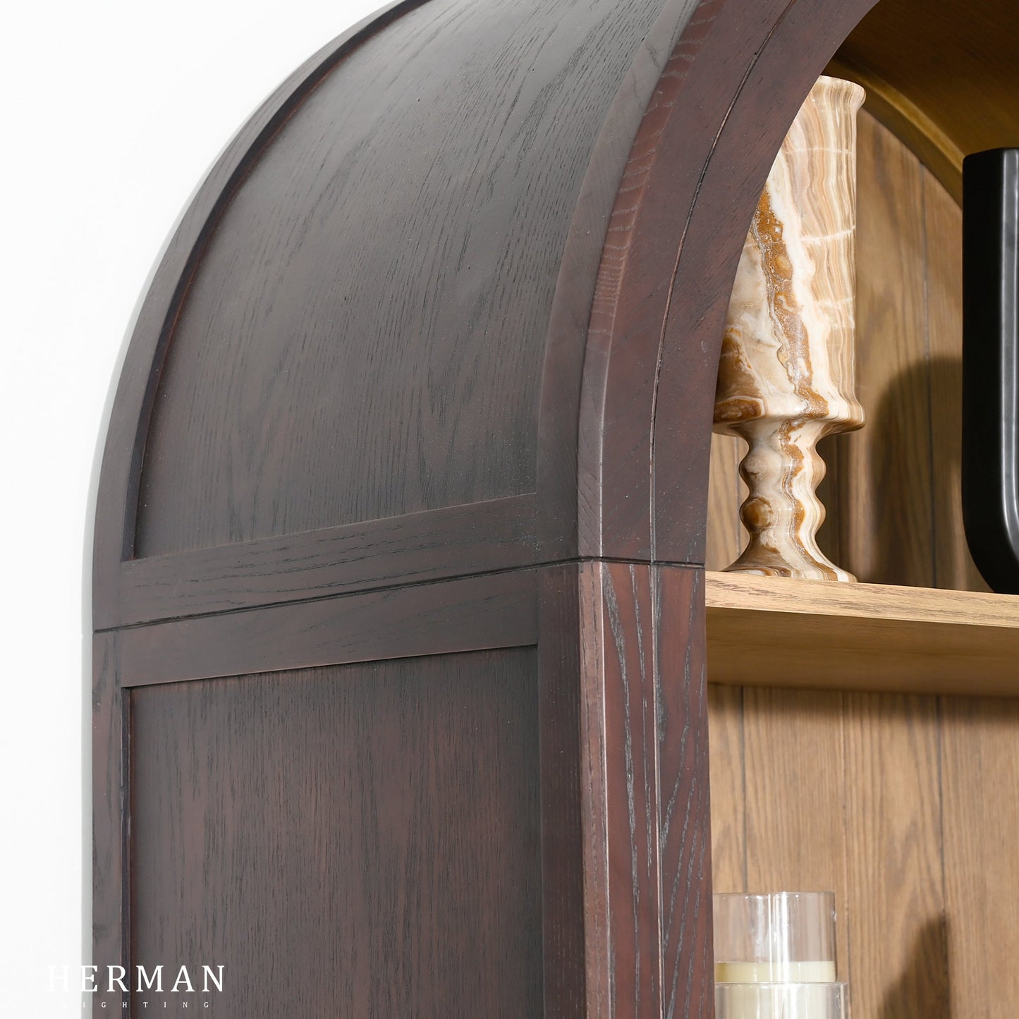 Hattie Open Bookcase in Oak 36"W 46"W