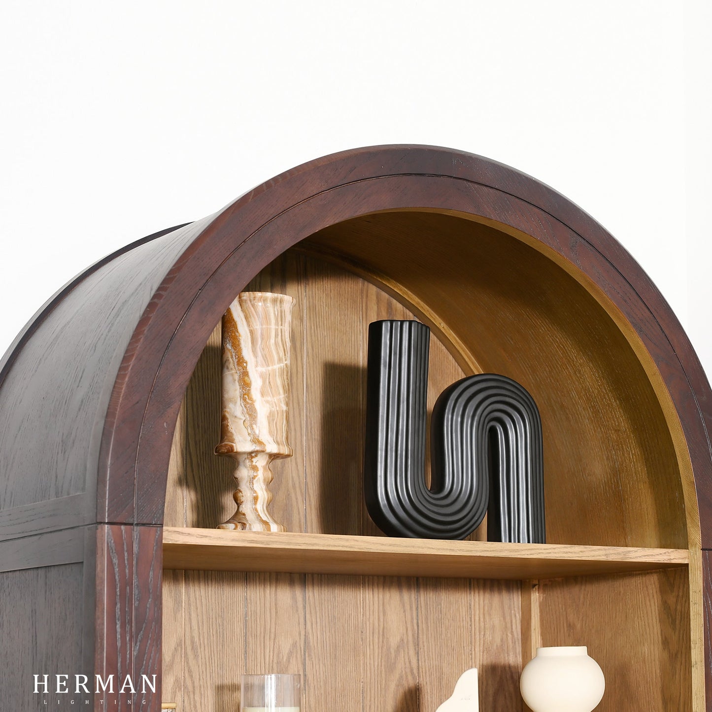 Hattie Open Bookcase in Oak 36"W 46"W