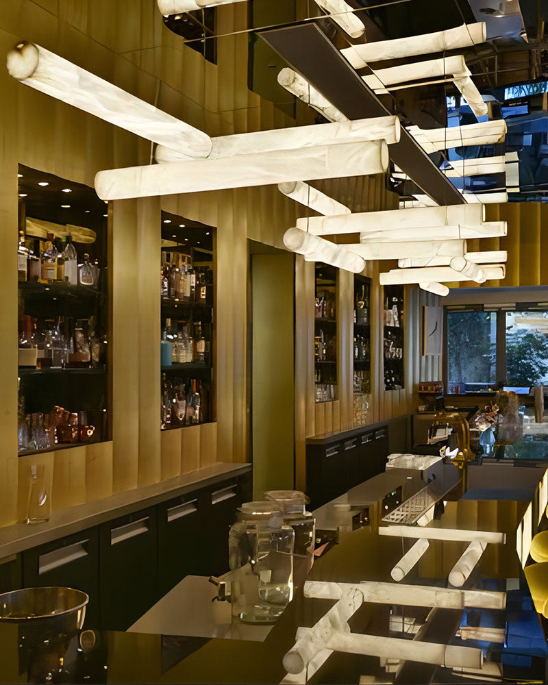 Minimalist Long Cord Ceiling Pendant Alabaster Lighting | 120/150cm Length