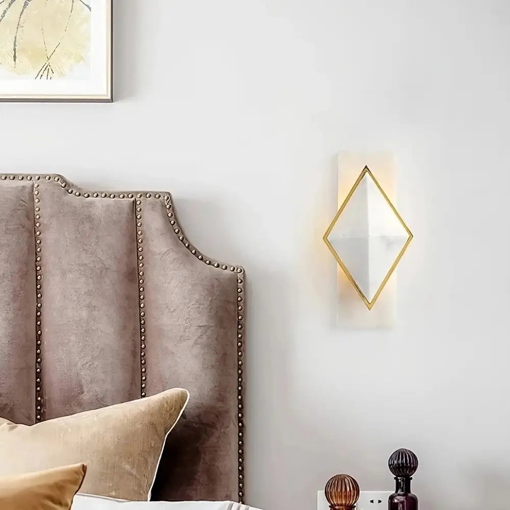 Geometric Alabaster Wall Sconce