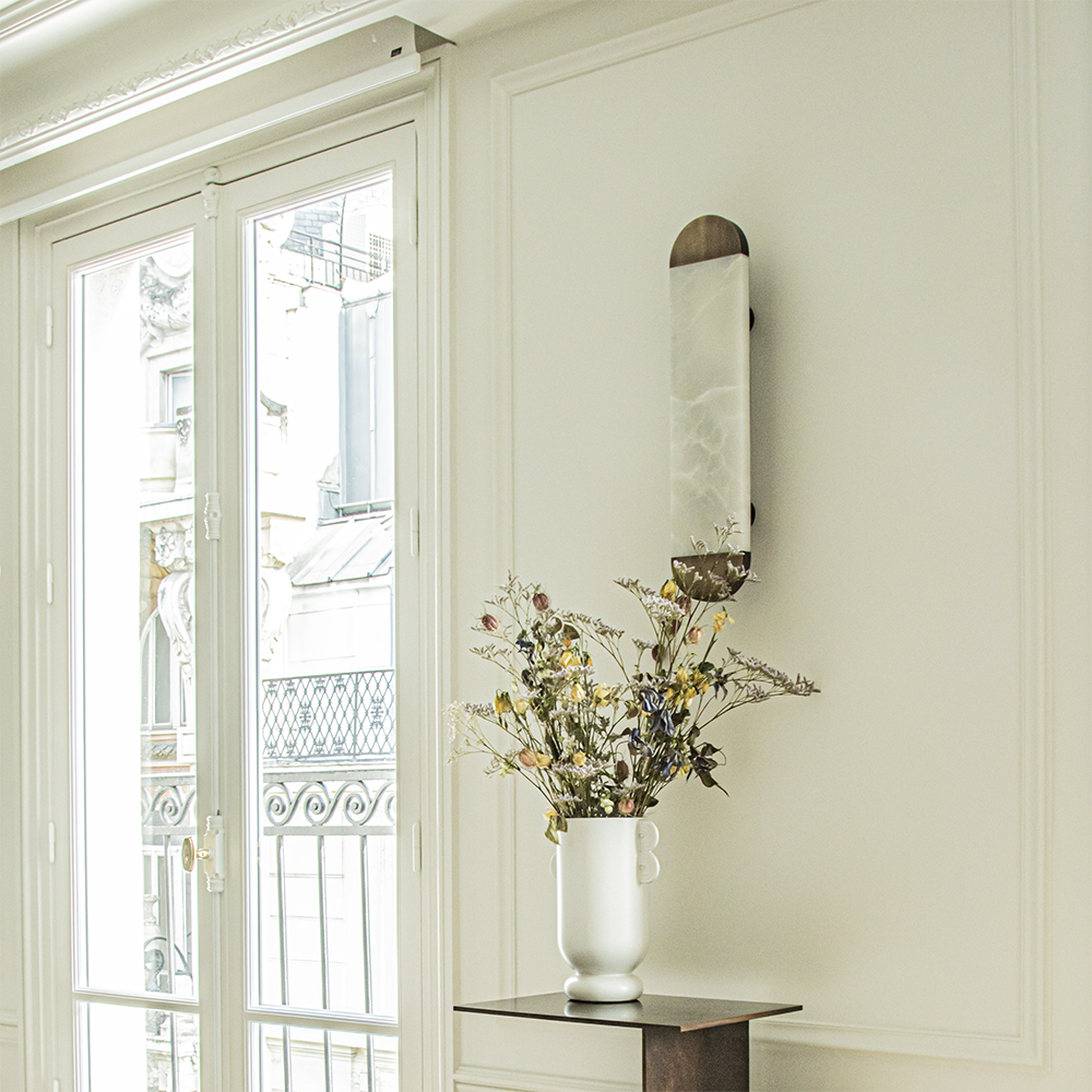 Ghost alabaster wall sconce