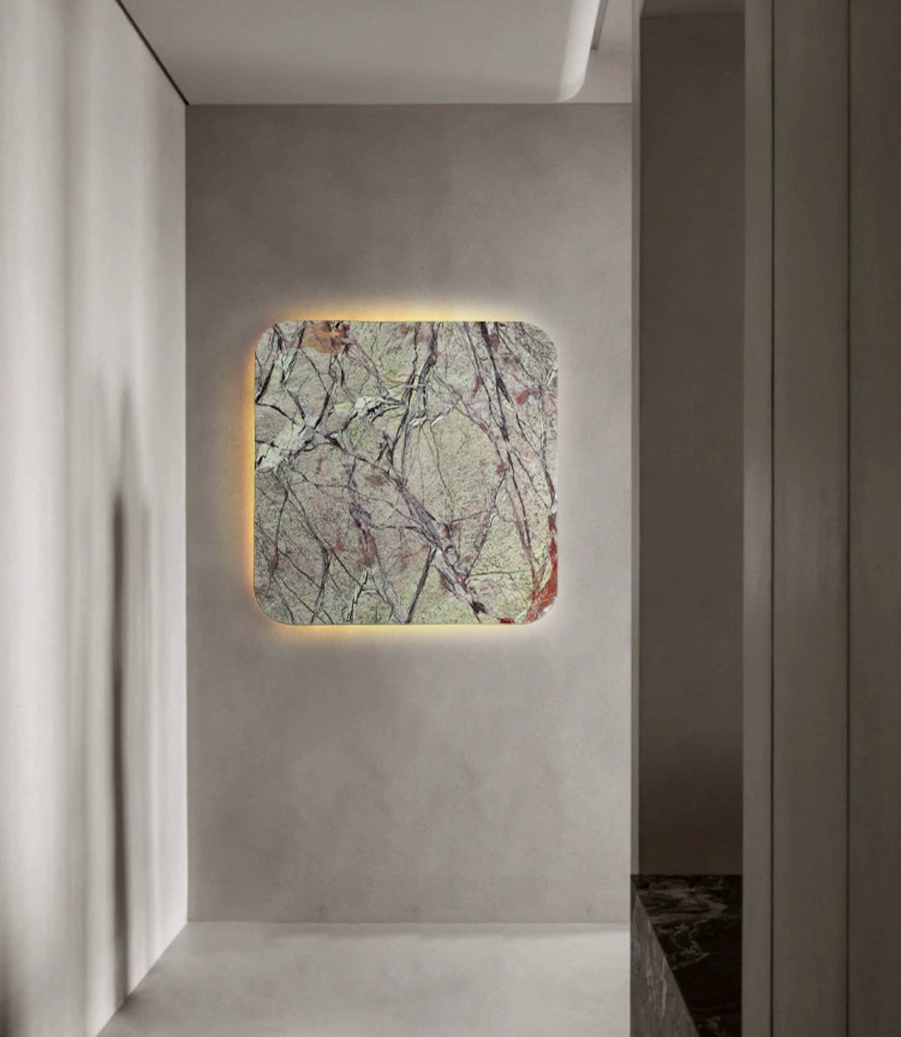 Green Marble Square Wall Lamp
