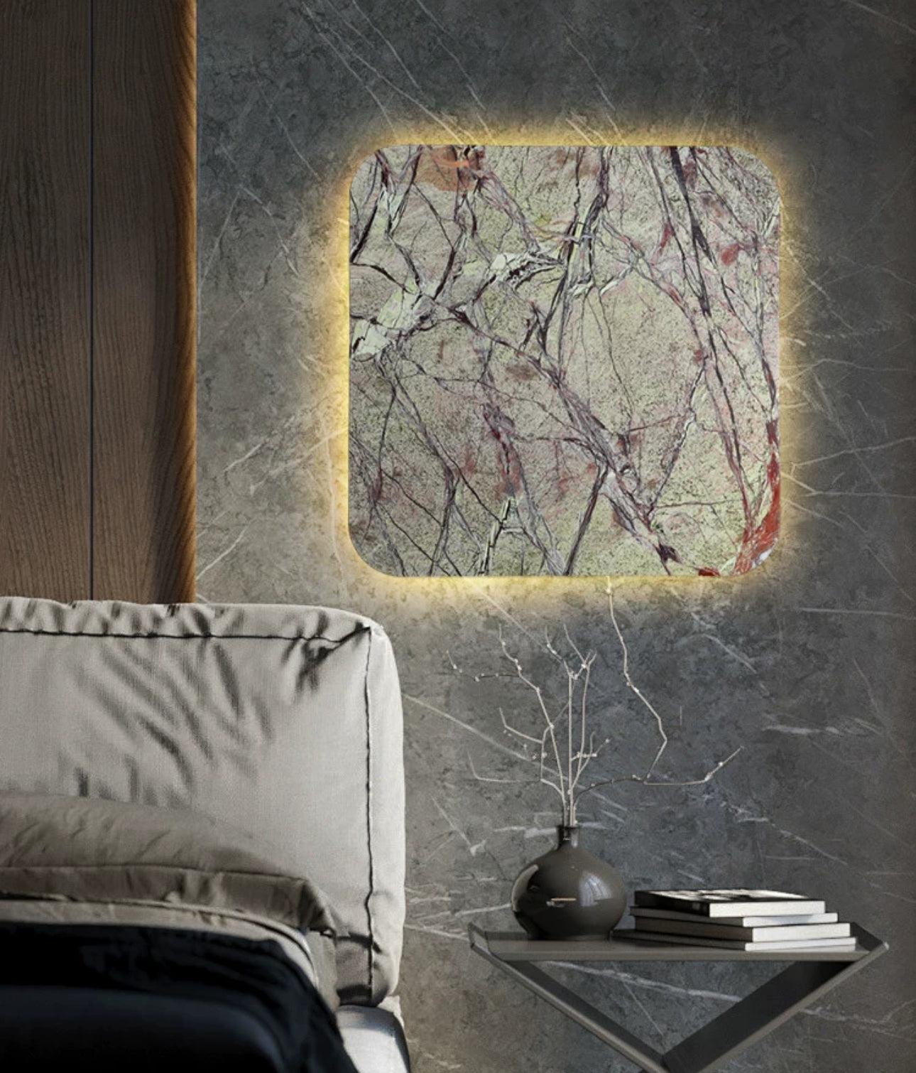 Green Marble Square Wall Lamp
