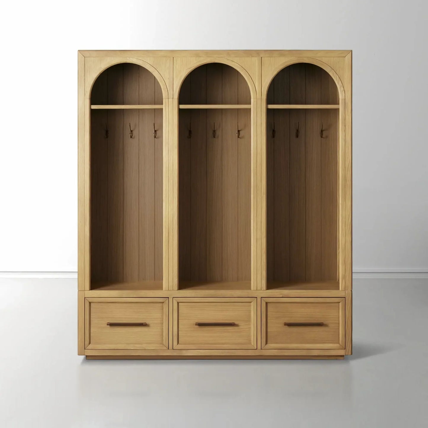 Hattie Triple Entryway Cabinet in Oak 69.75"W