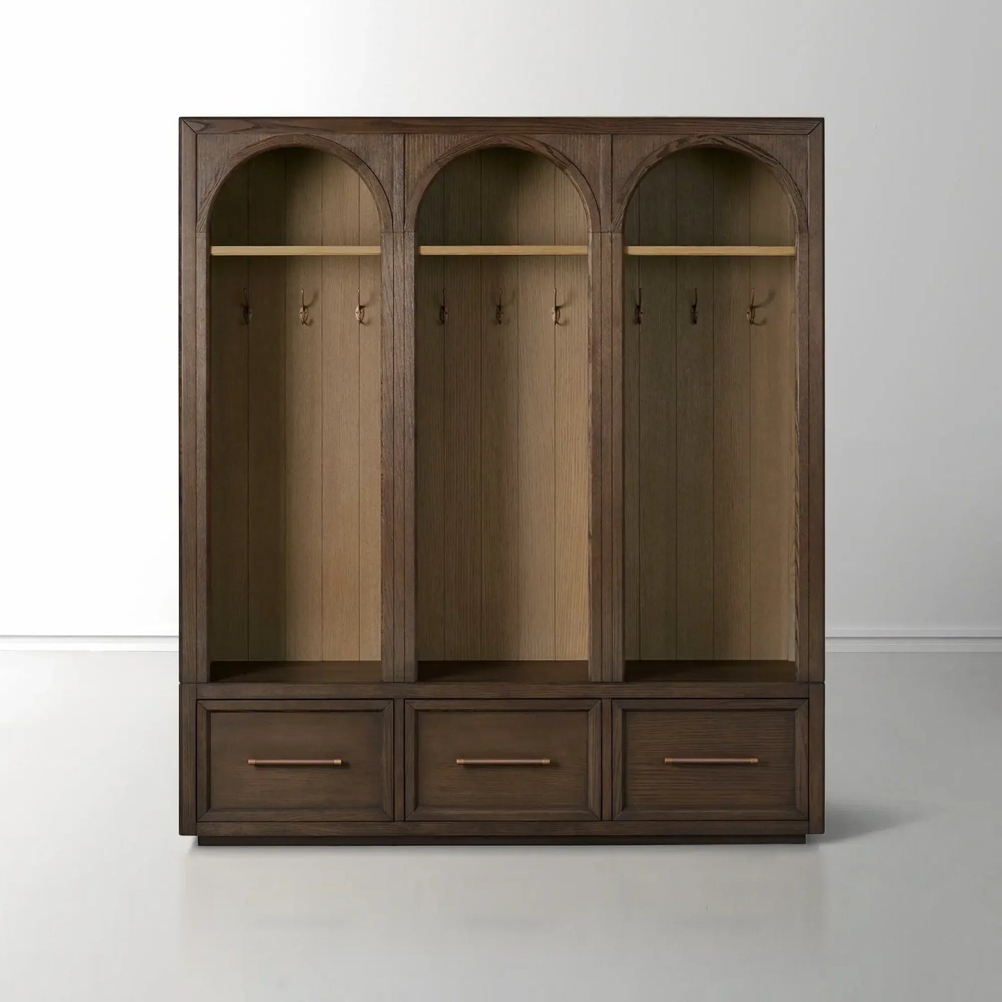 Hattie Triple Entryway Cabinet in Oak 69.75"W