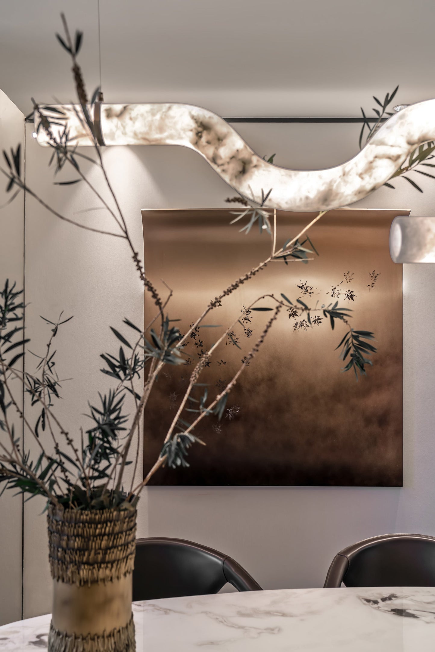 Minimalist Long Cord Ceiling Pendant Alabaster Lighting | 120/150cm Length