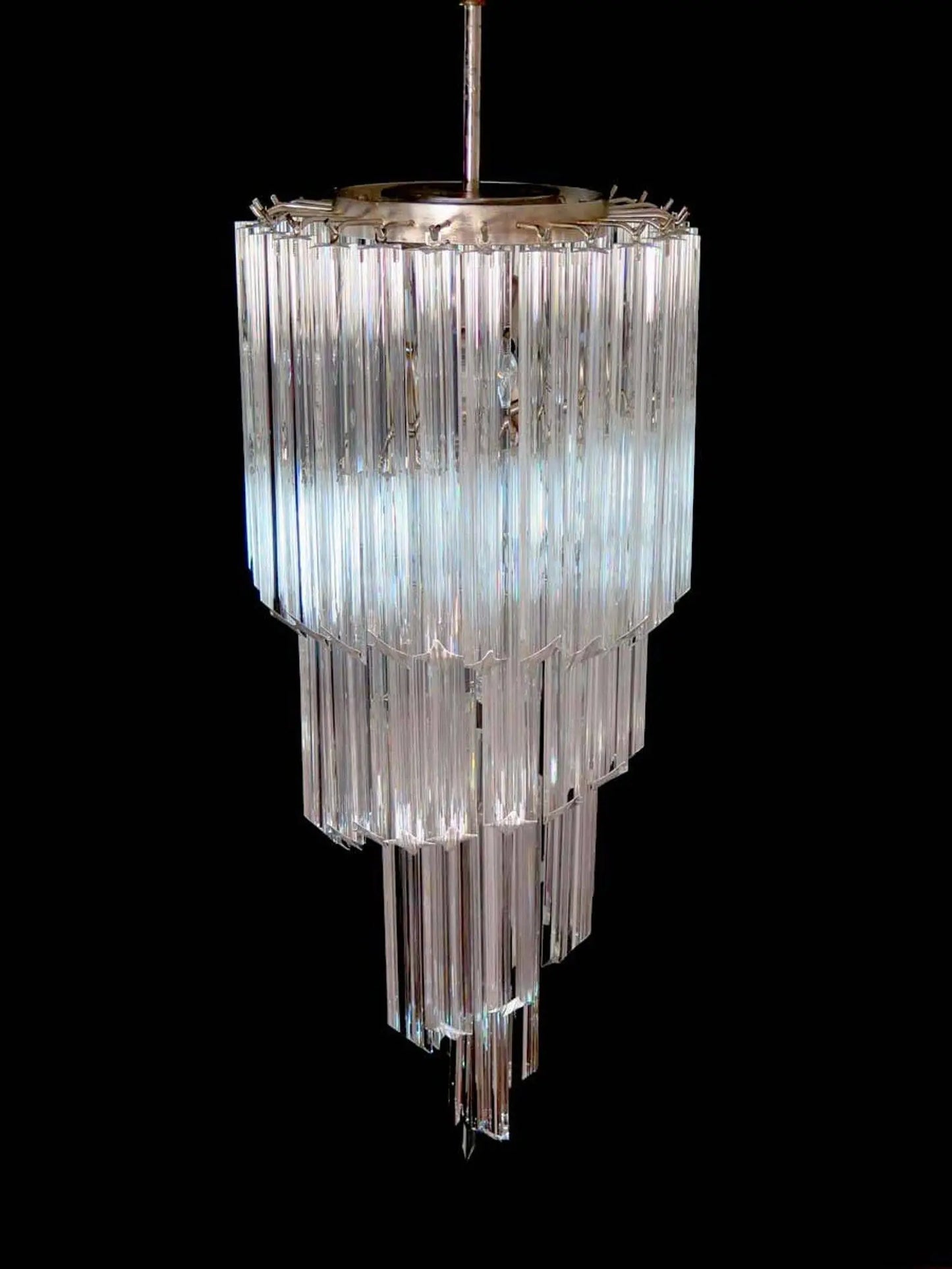 Murano Chandelier – Spiral – 54 prisms – Transparent