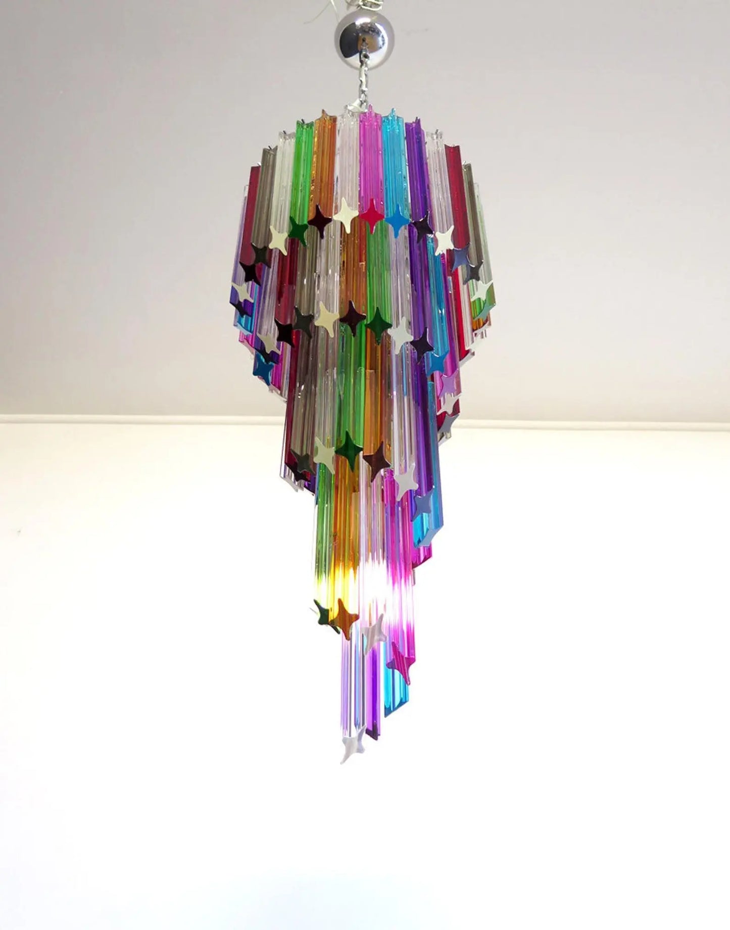 Murano chandelier – Spiral – 86 prisms – Multi