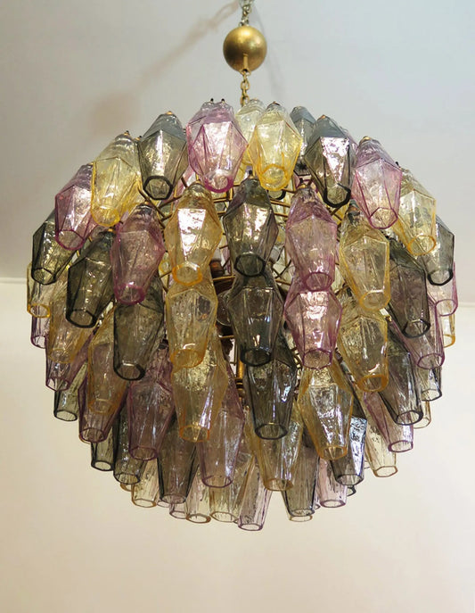 Murano Chandelier – Poliedri – 140 glass – Multi