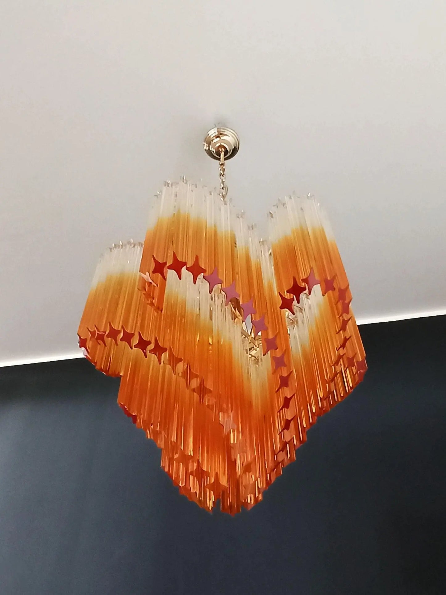 Murano Chandelier – Viennetta – 114 prisms – Amber