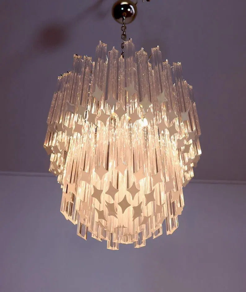 Murano Chandelier – 107 prisms – Transparent