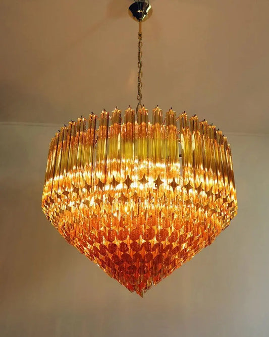Murano Chandelier – 265 prisms – Amber