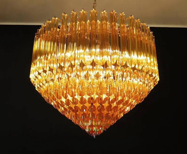 Murano Chandelier – 265 prisms – Amber