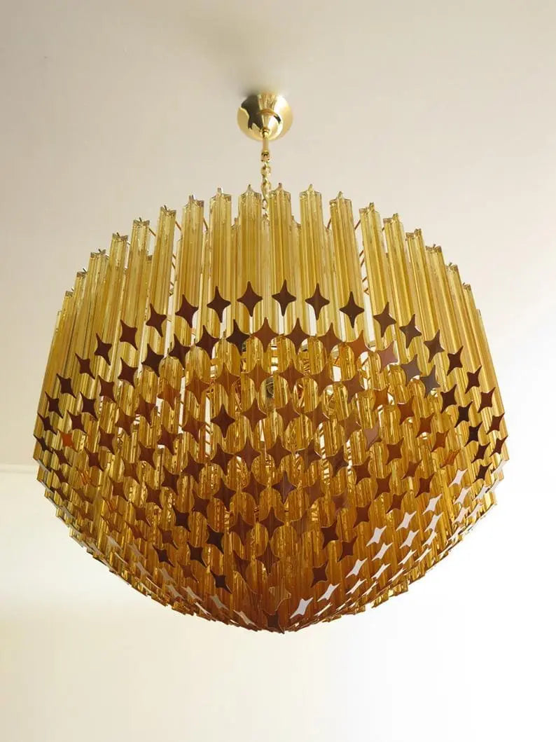 Murano Chandelier – 265 prisms – Amber