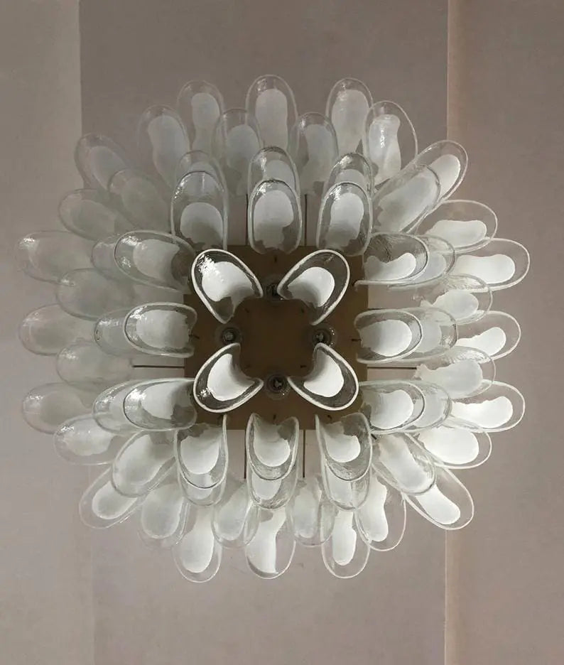 Murano Ceiling lamp – 64 petals – Transparent/White
