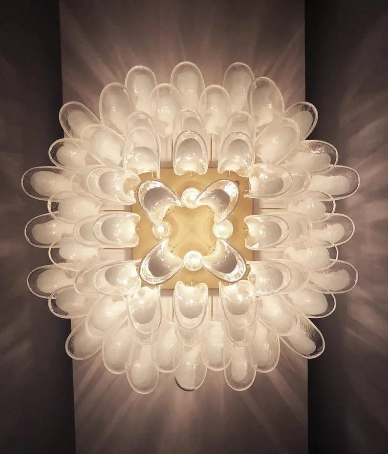 Murano Ceiling lamp – 64 petals – Transparent/White