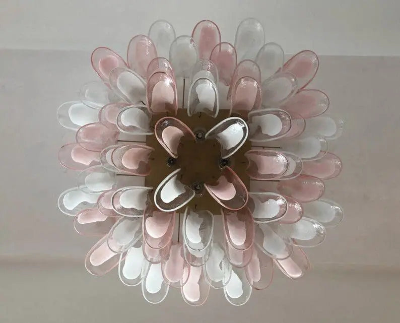 Murano Ceiling lamp – 64 petals – Pink/White