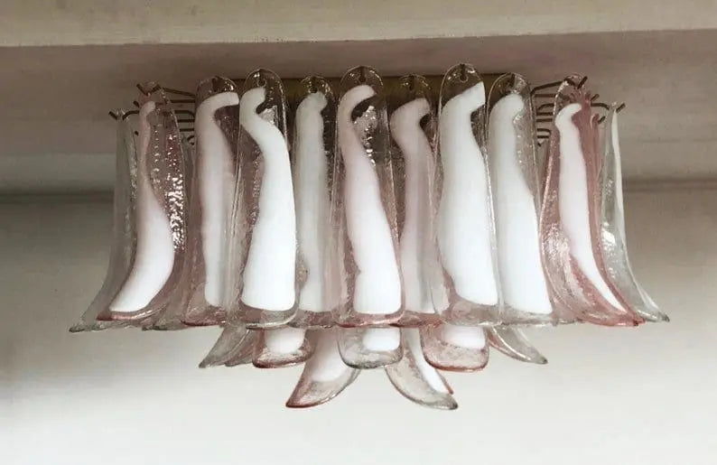 Murano Ceiling lamp – 64 petals – Pink/White