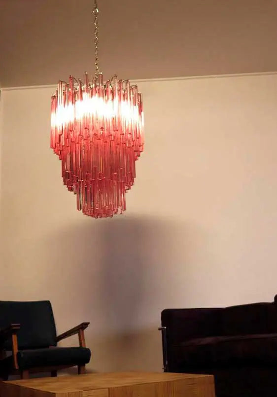Murano Chandelier – 184 prisms – Pink