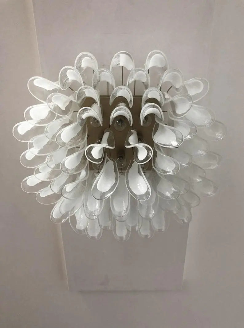 Murano Ceiling lamp – 64 petals – Transparent/White