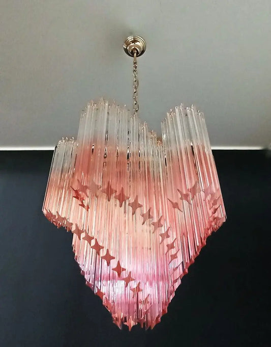 Murano Chandelier – Viennetta -114 prisms – Pink