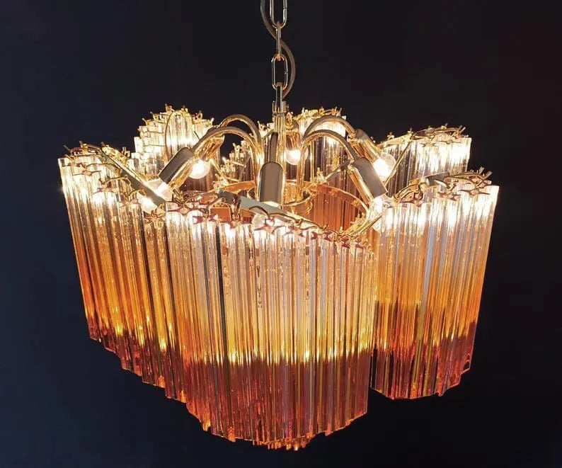 Murano Chandelier – Viennetta – 114 prisms – Amber