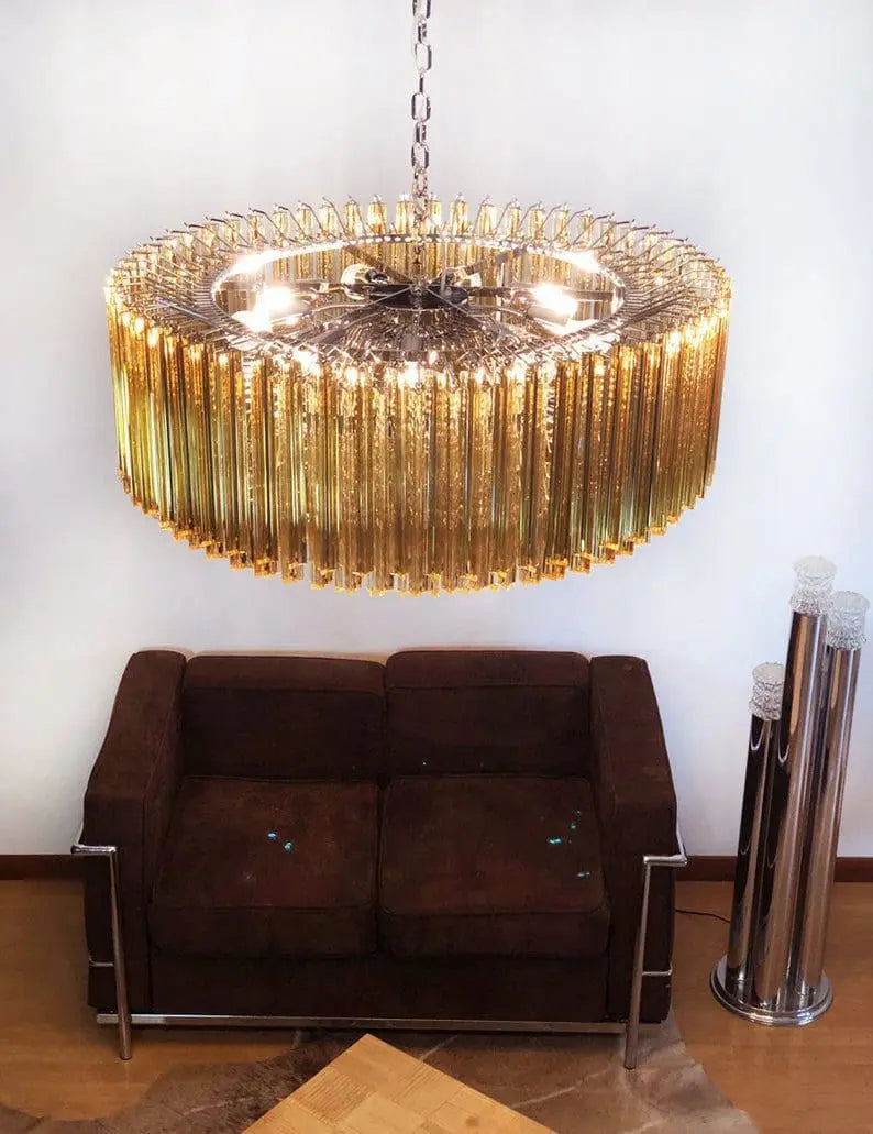 Murano Chandelier – Triedri – 391 prisms – Amber