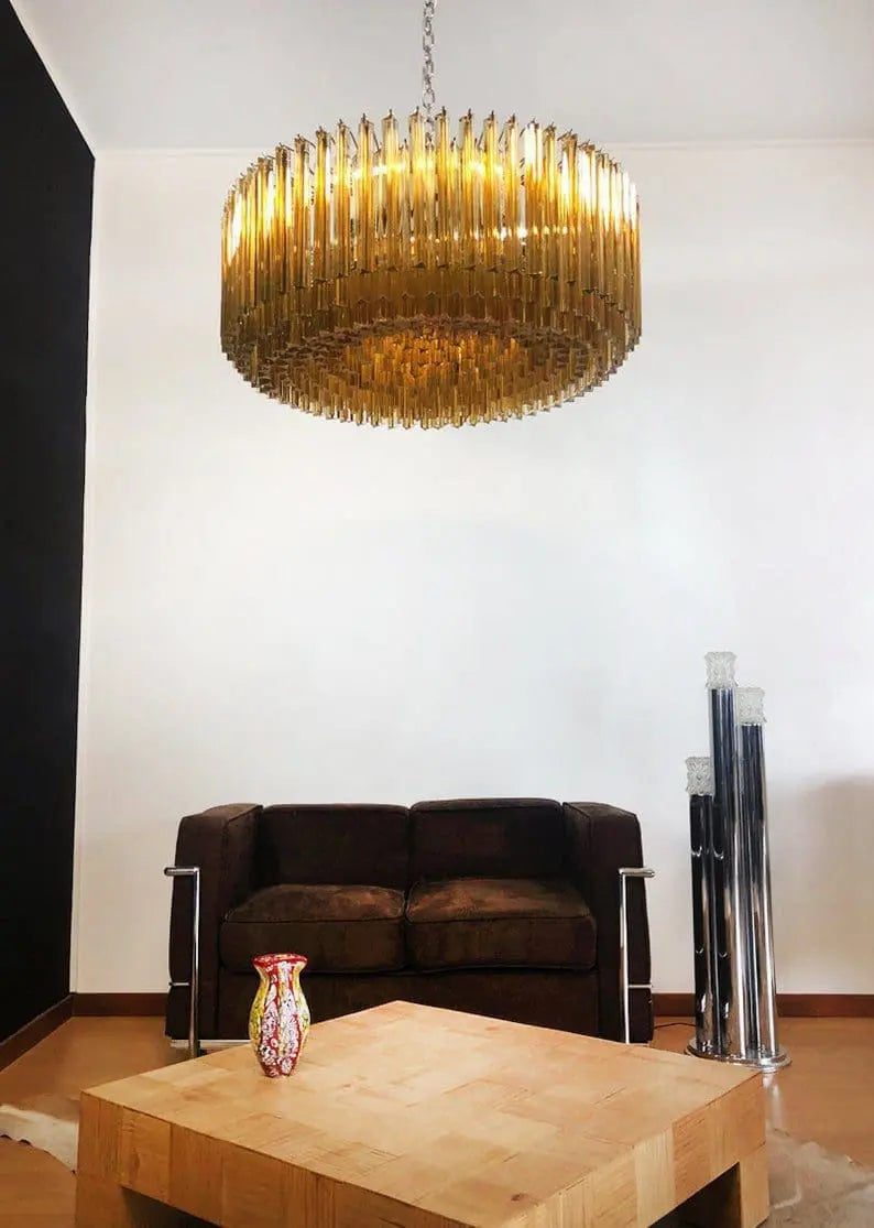 Murano Chandelier – Triedri – 391 prisms – Amber